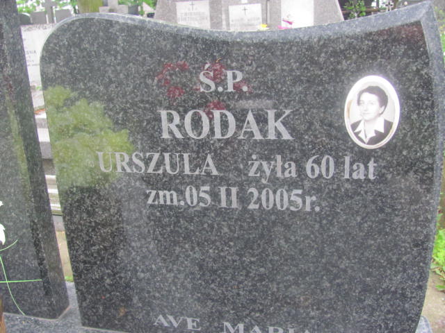 Urszula Natalia Rodak 1945 Pułtusk św. Mateusza - Grobonet - Wyszukiwarka osób pochowanych