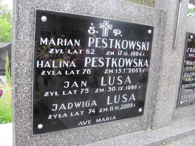 Jan Lusa 1923 Pułtusk św. Mateusza - Grobonet - Wyszukiwarka osób pochowanych