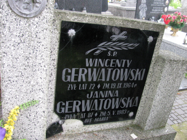 Wincenty Gerwatowski 1892 Pułtusk św. Mateusza - Grobonet - Wyszukiwarka osób pochowanych